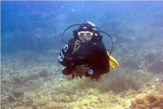 Buceador en plena immersion